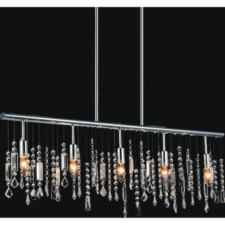 Cwi Lighting Janine 5 Light Down Chandelier With Chrome Finish 5549P38C